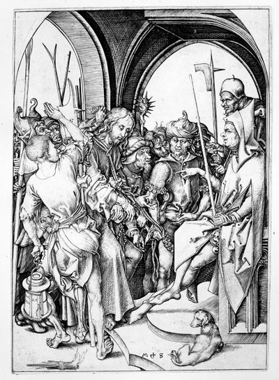 Cristo antes de Anás (gravura) de Martin Schongauer