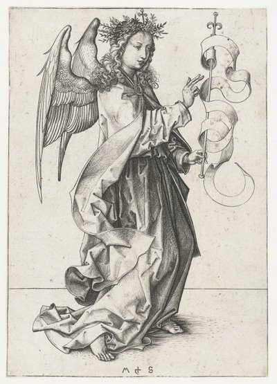 O anjo Gabriel Anunciação (título da série) de Martin Schongauer
