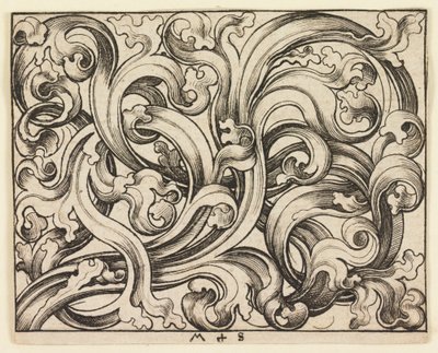 Preenchimento horizontal em um fundo claro (ornamento horizontal) de Martin Schongauer
