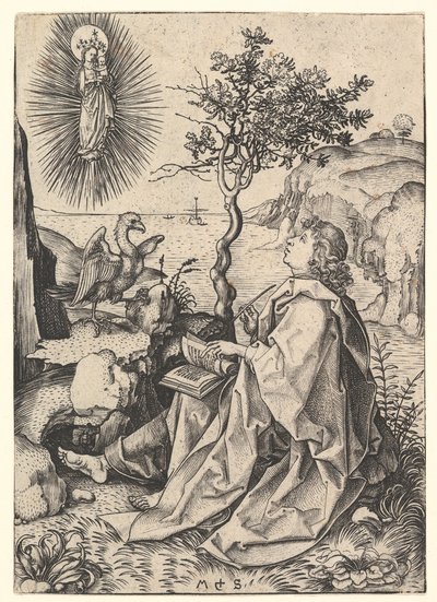 São João em Patmos, ca. 1435-1491. de Martin Schongauer