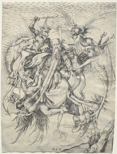 Santo Antônio atormentado pelos demônios, 1400. de Martin Schongauer