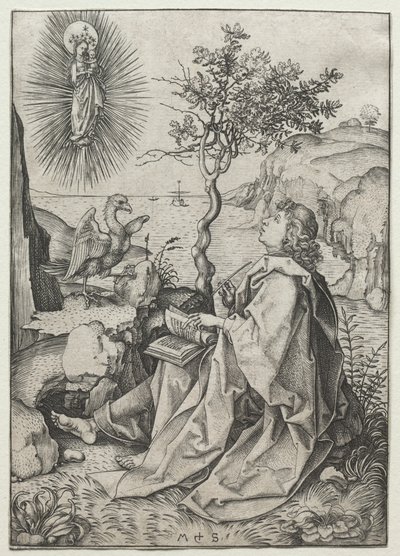 São João Evangelista na Ilha de Patmos de Martin Schongauer