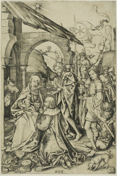 A Adoração dos Magos, de A Vida de Cristo de Martin Schongauer