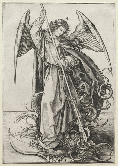 O Arcanjo Miguel Perfurando o Dragão de Martin Schongauer