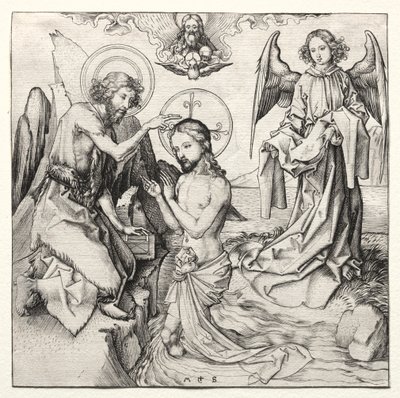 O Batismo de Cristo no Jordão de Martin Schongauer