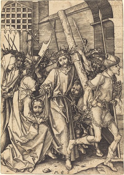 O Carregamento da Cruz com Santa Verônica de Martin Schongauer