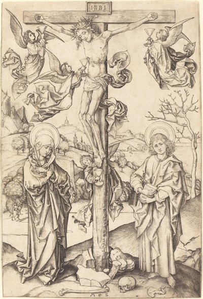 A crucificação com quatro anjos de Martin Schongauer