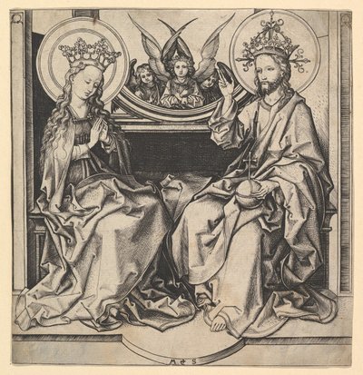O entronamento da Virgem, ca. 1435-1491. de Martin Schongauer