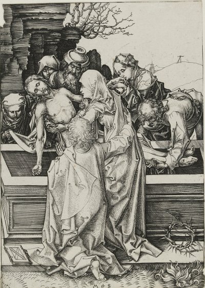 O sepultamento, final do século XV de Martin Schongauer