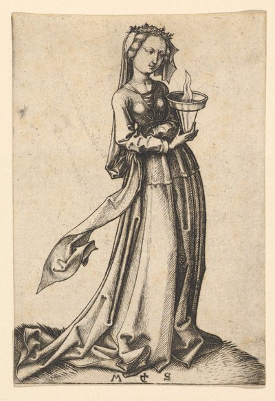 The Fourth Wise Virgin, da série The Wise and Foolish Virgins, ca. 1435-1491. de Martin Schongauer