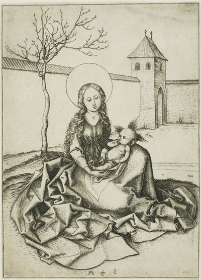 A Madona e o Menino no pátio de Martin Schongauer
