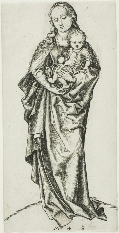 A Madona e o Menino com uma Maçã de Martin Schongauer