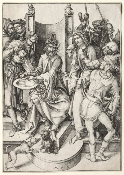 A Paixão: Cristo Diante de Pilatos de Martin Schongauer