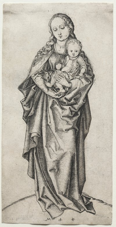 Virgem e criança com uma maçã de Martin Schongauer