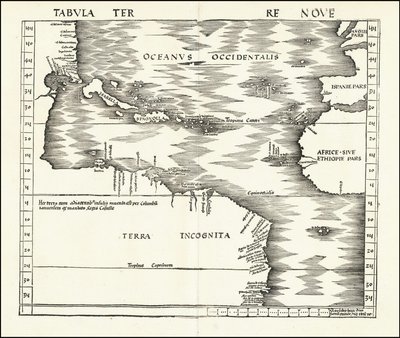 1513 Tabula Terre Nove de Martin Waldseemuller