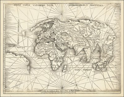 Mapa de 1513 - Orbis Typus Universalis Iuxta Hydrographorum Traditionem de Martin Waldseemuller