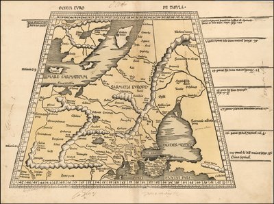 Mapa de 1513 do Báltico, Escandinávia, Polónia e Europa Oriental de Martin Waldseemüller de Martin Waldseemuller