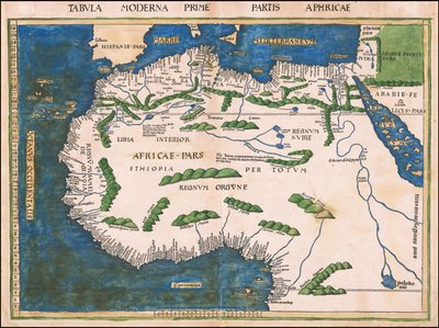Mapa de 1513 da África do Norte e Ocidental de Martin Waldseemüller de Martin Waldseemuller