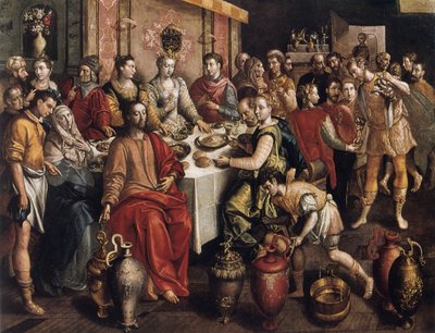 O casamento em Caná, 1596-1597 de Maarten de Vos