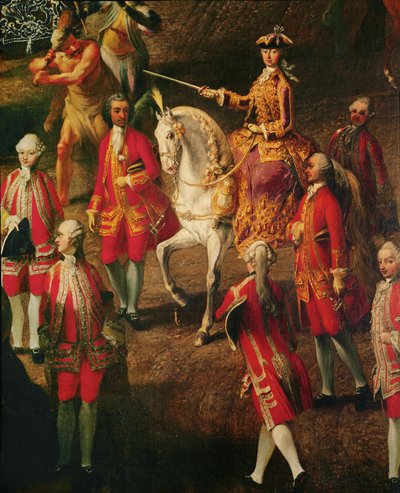 A imperatriz Maria Theresia durante o "Damenkarussell" em 2 de janeiro de Martin van Mytens or Meytens