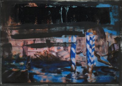 Canal Grande Abstrato Preto 1 de Martina Konitzky