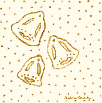 Composição abstrata de sinos dourados de Martina Konitzky