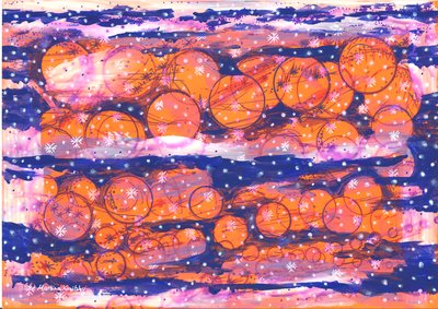 Tangerinas no inverno Abstrato de Martina Konitzky