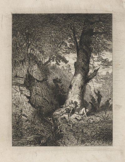 Guerreiros de descanso debaixo de uma árvore de Martinus Antonius Kuytenbrouwer jr.