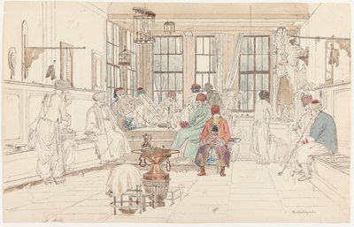 O interior de um café turco de Martinus Rørbye