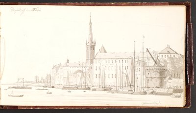 Düsseldorf visto do Reno de Martinus Rørbye