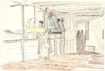 Passeio no claustro com sinos de Martinus Rørbye