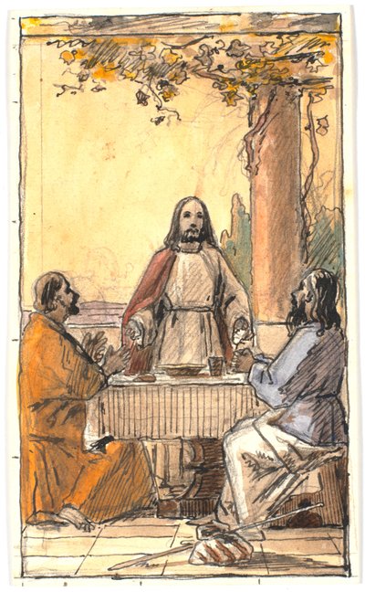 Cristo e os dois discípulos em Emaús de Martinus Rørbye