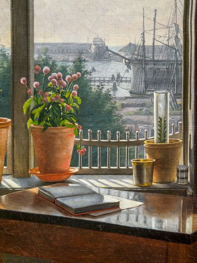 Vista frontal da janela do artista, pormenor de Martinus Rorbye