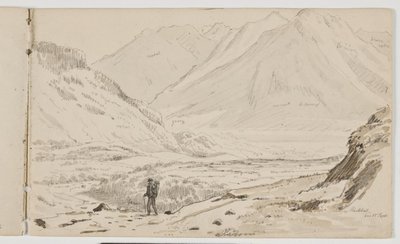Paisagem montanhosa com alpinista de Martinus Rørbye