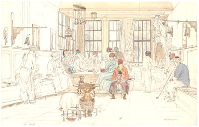 O interior de um café turco de Martinus Rørbye
