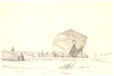 Um navio sob calafetagem de Martinus Rørbye