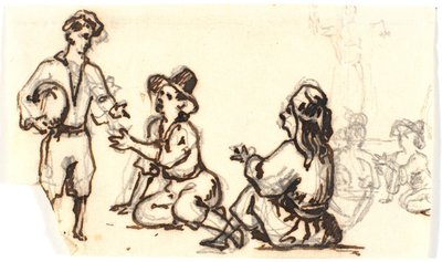 esboços de figuras italianas de Martinus Rørbye