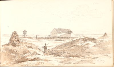 Paisagem de dunas na Igreja Råbjerg de Martinus Rørbye