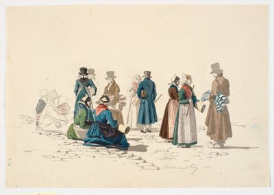 Cena da praça em Thisted de Martinus Rørbye