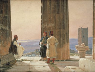 A vista do Templo de Atena na Acrópole de Martinus Rørbye