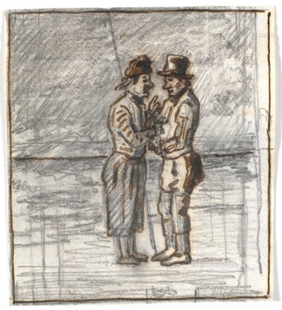 Dois Skagboers em conversa à beira-mar de Martinus Rørbye