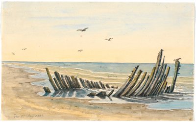 Naufrágio na praia Nordstranden, afundou em 9 de maio de 1832 de Martinus Rørbye