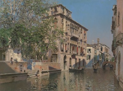 Um canal em Veneza, c.1875 de Martín Rico y Ortega
