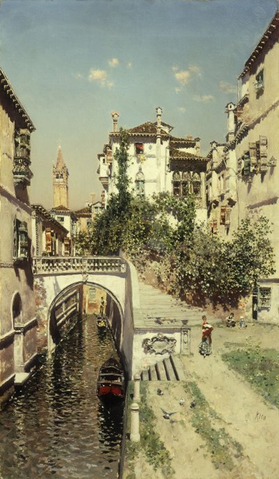 Uma cena do canal veneziano de Martín Rico y Ortega