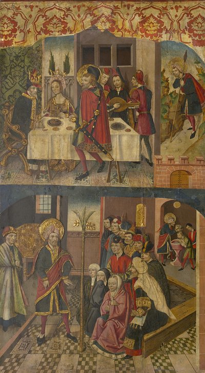 São Cristóvão se despede do rei que temia Satanás, São Cristóvão e seus convertidos, 1480-85 de Martín de Soria