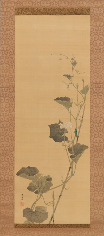 Calabash Flowers and Beetle, início do século XIX. de Maruyama Ôshin