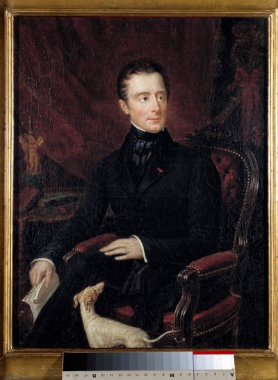 Retrato do poeta francês Alphonse de Lamartine (1790-1869) Pintura de Marianne Lamartine (século XIX). Paris. Museu da Vida Romântica de Mary Ann Elisa Lamartine