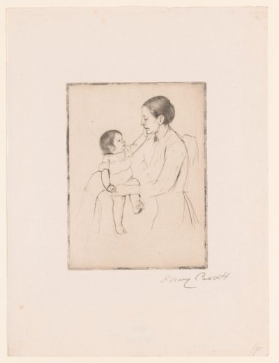 O amor As carícias Mãe e filho de Mary Cassatt (signed by artist)