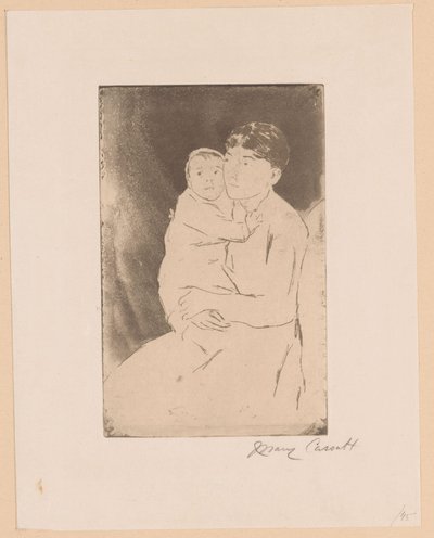 Babá e bebê Enfermeira e bebê Bill Mãe e filho de Mary Cassatt (signed by artist)