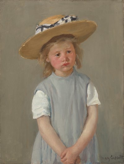 Criança com um chapéu de palha de Mary Cassatt